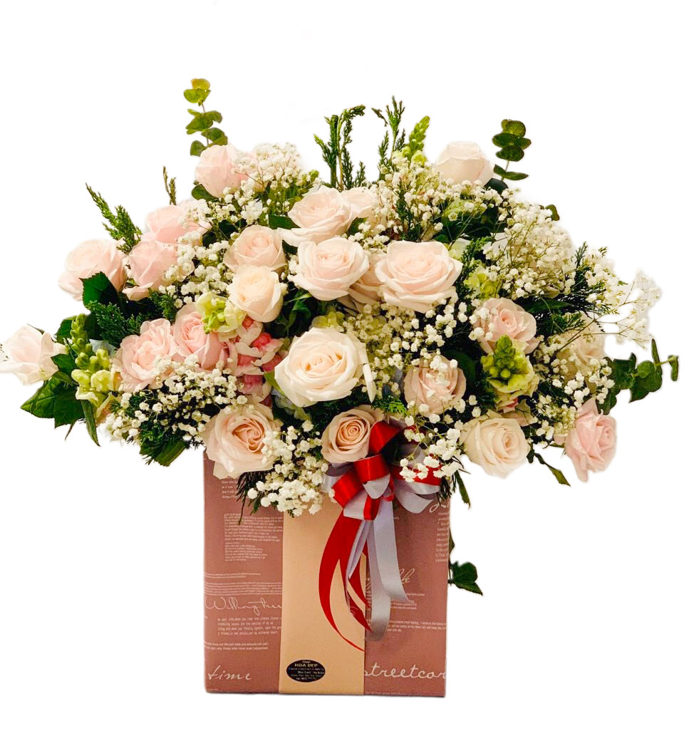 Two Dozen Lavender White and Pink Roses